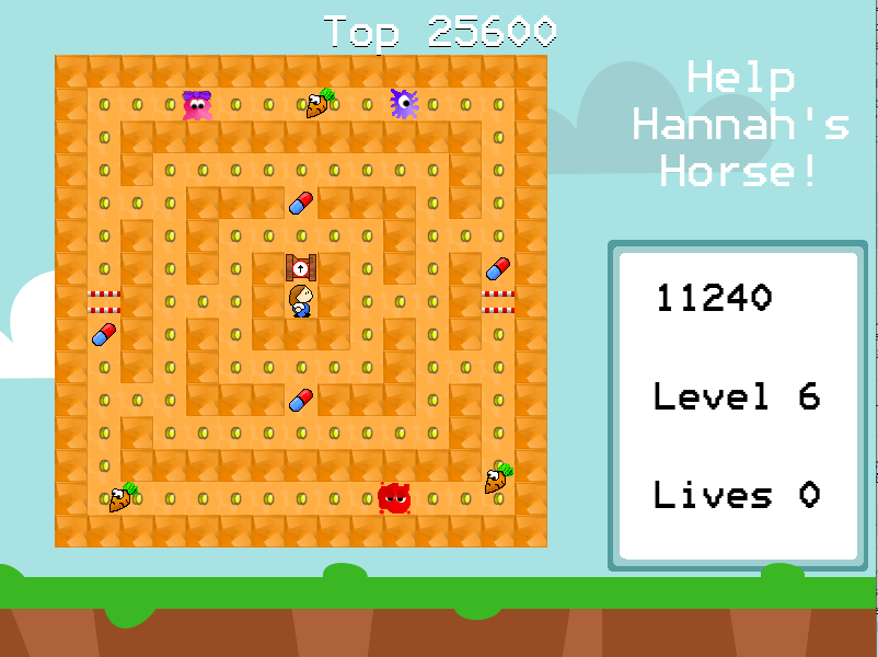 Level 6. In a reversal of roles, Hannah starts in the middle!